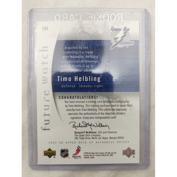 Timmo Helbling Rookie Autograph SP Authentic Future Watch 509/999 - Picture 2 of 2